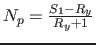 $N_p = \frac{S_1 - R_y}{R_y+1}$